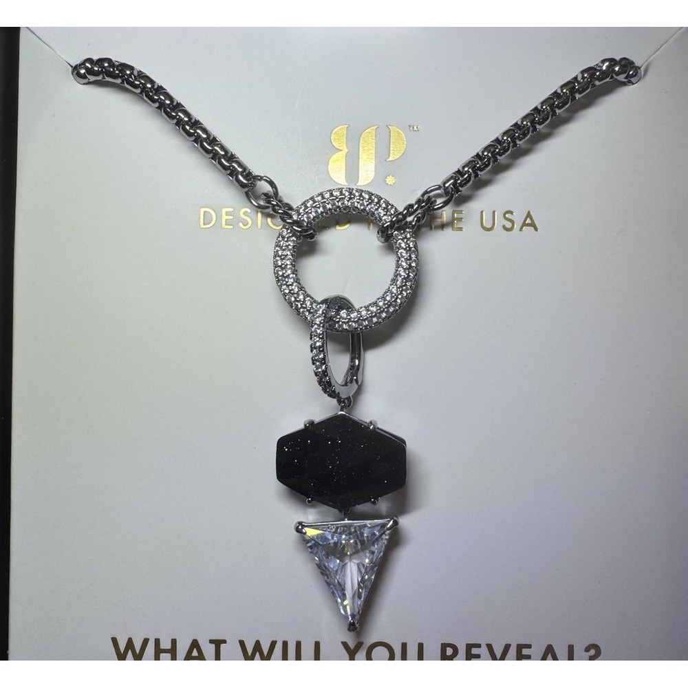 Bomb Party Untamed Falling With Purpose Necklace NK89870 Hematite Onyx Sandstone